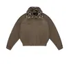 Chaqueta Estilo Granero Desmontable con Solapa Estampado Leopardo, Prendas y Chaquetas Estilo Americano para Hombre y Mujer de Primavera y Otoño, Fabricante Personalizado
