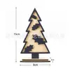 Enfeites de madeira para árvore de Natal decorações criativas para mesa layout de cena para janela de café enfeites de feriado de Natal