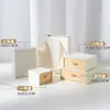 Elegante caja de joyería tipo cajón para pendientes, collares, pulseras y accesorios, caja de regalo de papel para joyería, disponible en pequeñas cantidades