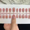 30 piezas de uñas postizas hechas a mano de talla única con efecto rubor prehecho, versátiles y no dañinas para las uñas