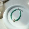 Colar de concha verde pérola de água doce natural sul da França atraente Branco barroco turquesa frisado pulseira jóias