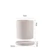 Vaso de cerâmica multicolorido com jateamento a laser flor de cerâmica cilíndrico argila grande com prato varanda planta de orquídea verde em vaso