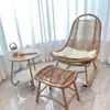 Mecedora de Mimbre Silla Perezosa de Ocio para Balcón Silla Individual para Descanso Silla de Ocio para Sala de Estar en Casa Mecedora y Reclinable con Reposapiés
