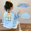 Chaqueta azul de lunares estilo coreano para niñas, nueva moda primavera y otoño 2026 para niñas pequeñas