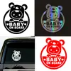 Pegatinas reflectantes para coche de comercio exterior pegatinas para coche pegatinas BABY A BORDO pegatinas de advertencia de dibujos animados pegatinas de decoración para ventana de coche