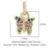 Nueva Tendencia de Moda Colgante de Mariposa con Circonita Microincrustada de Cobre Accesorios de Joyería para Pulsera, Collar, Pendientes, Llavero