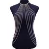 Corrente corporal de strass artificial transfronteiriça europeia e americana, moda brilhante, sexy, com franjas, corrente para roupa de discoteca, moda exagerada, multicamadas