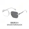 Gafas de Sol sin Marco Degradadas para Mujer, Estilo Coreano de Moda con Montura Grande Adelgazantes para Hombre, Gafas Transfronterizas de Alta Calidad