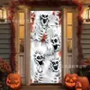 Bestseller Amazon transfronteiriço: Cortina de porta de Halloween com estampas de abóbora, caveira e morcego em alta definição, um penduricalho decorativo festivo para porta