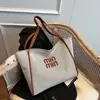 Bolsa de Ombro de Lona Urbana Simples de Grande Capacidade Inverno Nova Tendência Moda Cor Contrastante Casual Trabalho Deslocamento Bolsa Tote