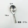 Colher Japonesa de Cabo Curto em Aço Inoxidável Colher de Arroz Colher de Cabeça Redonda Colher de Sopa Concha para Sopa Concha para Mingau Colher Jateada Colher de Sobremesa Doméstica