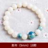 Pulsera de Raíz de Bodhi de Jade Blanco de una Sola Vuelta Pulsera de Cuentas de Buda para Hombre y Mujer Pulsera para Pareja Rosario para Mujer