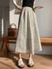 Falda estampada floral estilo coreano para mujer, nuevo modelo de verano, rejuvenecedora, de cintura alta, falda midi de línea A con vuelo amplio, falda larga adelgazante