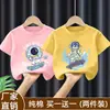 Camiseta de Manga Curta para Menino Verão Menino M L Crianças Meia Manga T Algodão Puro 2026 Nova Roupa de Bebê Tendência Camiseta de Meia Manga