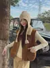 Chaleco de Solapa de Ante y Lana de Cordero para Mujer 2025 Otoño Invierno Nuevo Estilo Cuero Piel Integrada Chaleco Chaqueta Chaleco de Moda Tendencia