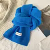 Cálido calentador de cuello de invierno para mujer azul bufanda de mujer otoño e invierno tejido nuevo estilo ins versátil pareja Klein celebridad de internet versión coreana