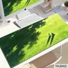 Alfombrilla de Ratón Bidimensional con Protección para Ojos Verdes, Tamaño Grande, Borde Bloqueado Engrosado, Alfombrilla para Teclado y Ratón de Computadora para Gaming y Oficina