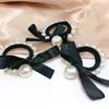 Cyber Celebridade Chanel Laço de Pérola Corda de Cabelo ~ Elegante Elegante Francês Elástico Corda de Cabelo Acessórios de Cabelo Femininos