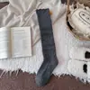 Meias Novas para Mulheres Outono Inverno Quentes Caxemira Relevo Malha Vazada Meias para Panturrilha Emagrecedoras Quentes Longas Meias Largas