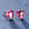 Pendientes pendientes oro rosa Esmeralda Roja piedra turmalina amor pendientes de piedra joyería europea y americana una generación de cabello