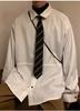 Nova moda ins simples manga longa preguiçoso primavera elegante padrão moda masculina camisa moderna Harajuku juventude popular