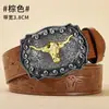 Cinto Masculino Tendência Couro Jovem Estilo Western Cowboy Novo Estilo Cinto Largo Estilo de Rua Americano Cinto para Roupa Externa