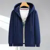 Sudadera Cardigan para Hombre con Capucha, Cremallera, Talla Extra Grande, Forro Polar, Engrosada, Corte Holgado, Chaqueta Deportiva Casual, Nuevo Estilo de Invierno
