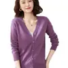 Cárdigan Suéter de Punto Retro Otoño Estilo Americano Prendas de Punto Talla Grande Top Patchwork Manga Larga para Mujer