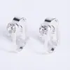 Simples moda textura strass branco um clipe de orelha pendurado plano DIY joia de orelha materiais feitos à mão fabricantes fornecimento direto