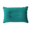 Almohada Cuadrada Flocada para Soplar con la Boca, Almohada de Cuello Plegable Portátil, Artefacto de Viaje para Exteriores, Almohada Inflable de TPU, Almohada Inflable para Volar