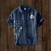 2024 Lançamento Estação Independente Transfronteiriço Elemento Carpa Impressão Digital 3D Camisa Solta Tendência Manga Curta Top Masculino