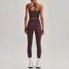 Comercio electrónico transfronterizo Conjunto de ropa de yoga al por mayor Chaleco deportivo Ropa interior Pantalones largos de cintura alta Cadera de durazno Fitness yoga 0568