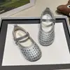 Zapatos Mary Jane de Cuero de Moda para Niñas 2026 Primavera/Verano Nuevos Zapatos Plateados de Princesa Versátiles Zapatos de Cristal para Niñas Pequeñas