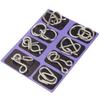 Hebilla de inteligencia juego de 8 piezas ABCD rompecabezas de metal serie nueve hebilla de liberación venta al por mayor hebilla de inteligencia juego de 8 piezas