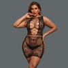 Roupa Íntima Sexy Plus Size Transfronteiriça Europeia e Americana plus size Vazada em Rede Sexy Paixão Pijama Macacão Vermelho Transparente para Mulheres