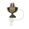 Chapéu de Palha Menino de Beisebol H com Tampa de Silicone à Prova de Poeira para Canudo Conjunto de Decoração de Canudo para Copo de Água Criativo Venda por Atacado em Estoque