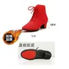 Nuevas botas de baile de invierno para mujer, suela suave, tela Oxford, zapatos de baile latino moderno, botas de tacón medio, suela suave, zapatos de baile cuadrado