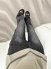 Pantalones de Mezclilla Estilo Americano para Mujer Primavera Negro Gris Herradura Moda Cintura Alta Elásticos Rectos Campana