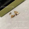 Colar Trevo Banhado a Ouro Rosé 18K de Van Gogh com Pétalas Cheias de Diamante, Diamante Único, Corrente de Clavícula Trevo da Sorte de Luxo Leve, Presente para Namorada