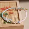 Pulsera Colorida con Cuentas Transparentes, Pulsera de Hilo Hecha a Mano DIY que se Puede Ensartar con Cuentas Doradas, Popular Estilo Ins de Gama Alta