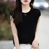 Chaleco de Algodón Puro Estilo Perezoso con Cuello Redondo y Diseño Hueco, Corte Holgado con Hombros Caídos, Sensación Transpirable, Versátil para Ropa Casual de Primavera y Verano