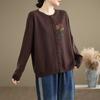 2024 Outono/Inverno Nova Gola Redonda Gola Alta Manga Longa T-Shirt Plus Size Estampado Artístico Curl Base Top