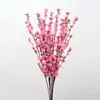 Ramo de flor de pessegueiro artificial flor artificial ramo de flor falsa flor de cerejeira única sala de estar Ramo de flor de ameixa flor de seda flor de pessegueiro falsa atacado