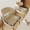 Almofada Dopamina de Cashmere Sintético Lavável Almofada de Assento Fofa Antiderrapante Almofada para Cadeira e Mesa de Jantar em Forma de Ferradura para Inverno em Casa