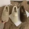 Primer Encuentro Temporada Zapatos Peludos Ropa de Abrigo para Mujer 2026 Otoño Invierno Nuevos Botas de Nieve Acolchadas de Terciopelo Cálidas Zapatos de Algodón Moda Casual