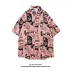 Camisa de Hombre Estilo Japonés Una Pieza Luffy Verano Delgada Diseño Estilo Hong Kong Nicho Dibujos Animados Holgada Manga Corta Top de Moda