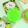 [Simis] Jabón de Flor de Té Verde con Aceite Esencial Forma de Flor de Jabón Hecho a Mano Limpiador e Hidratante 90g