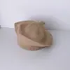 Boina de Bebê Estilo Primavera e Outono Unissex Chapéu de Lã Tricotado Chapéu de Artista Infantil Quente Versátil Cor Sólida Moderno