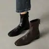 Botines Ajustados Melard de Punta Cuadrada con Estiramiento para Mujer, Nuevo Estilo Otoño 2026, Tacón Grueso, Cierre Trasero, Botas Chelsea Martin