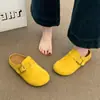Zapatos Birkenstock para Mujer Transfronterizos, Medias Zapatillas con Puntera, Zapatillas Exteriores Retro, Zapatos Casuales de Verano para Mujer, Zapatillas Perezosas sin Cierre